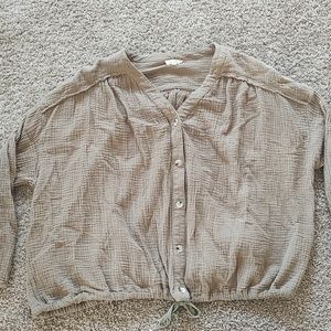 Beige button up oversized coverup.